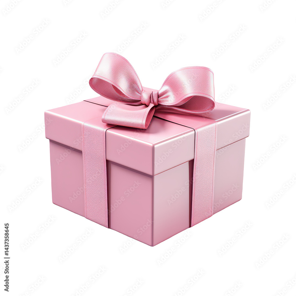 Gift box png pink ribbon gift png festive box png pink wrapping png 3d birthday present png decorative box png transparent background image