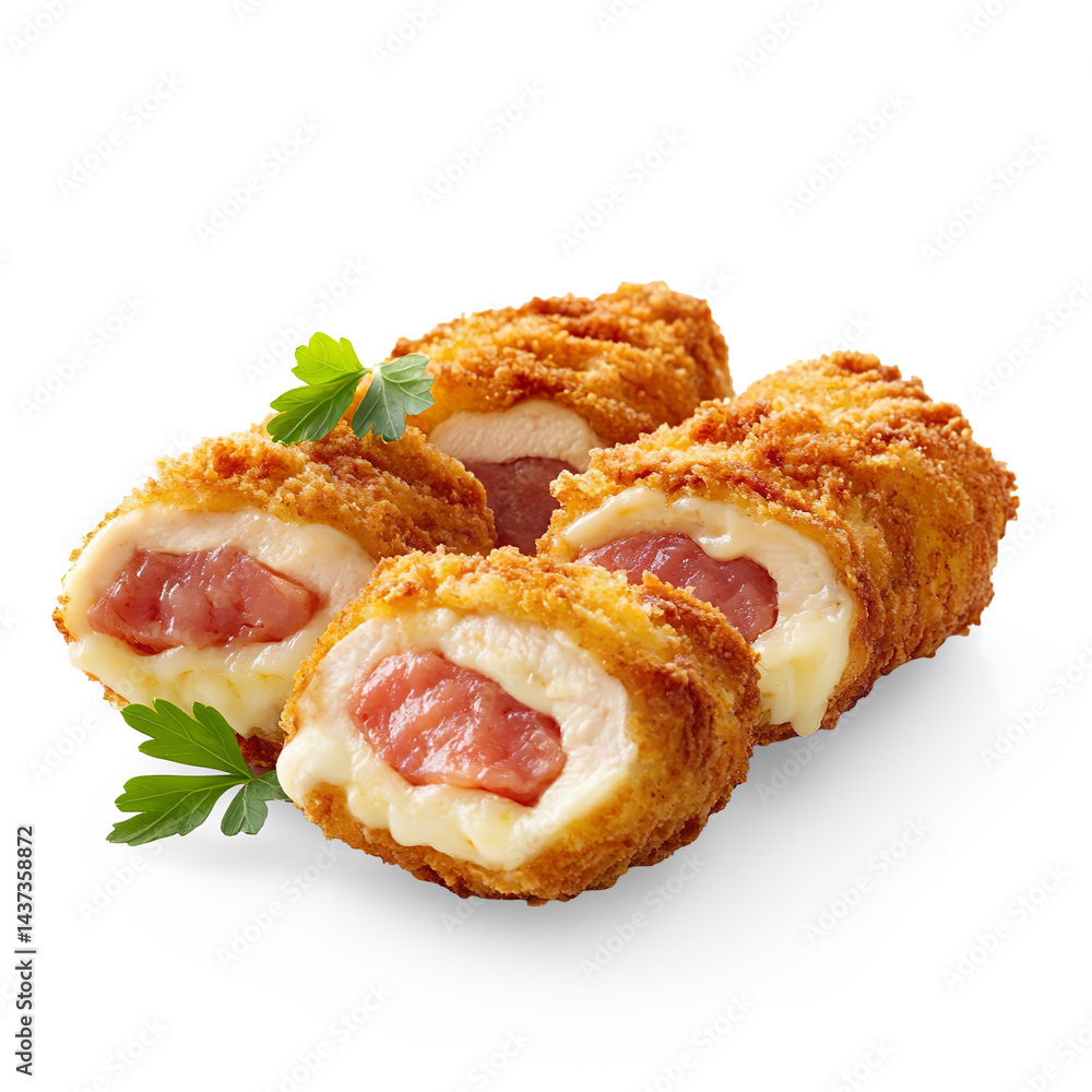 Chicken Breast with Creamy Sauce and Parsley Garnish on a Transparent Background Chicken Breast with Creamy Sauce and Parsley Garnish on a Transparent Background