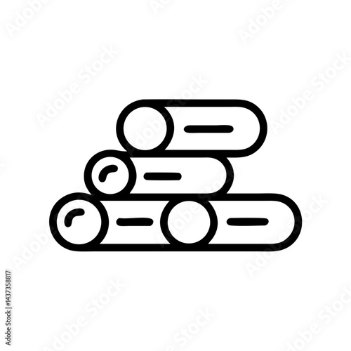 Cut Tree Logs Stack Woodpile Icon Design