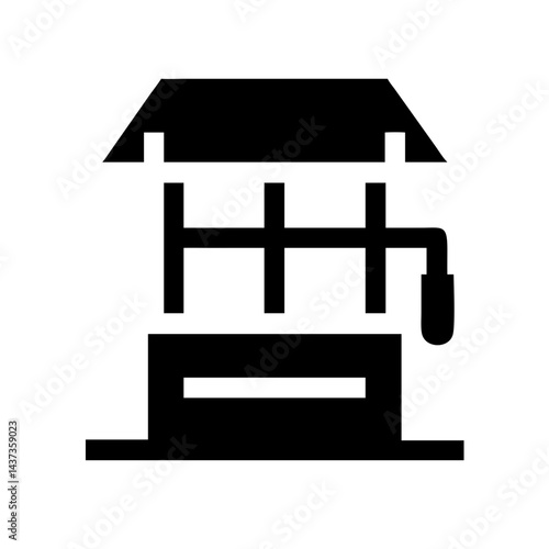 Farm Water Well Supply Source Icon Design