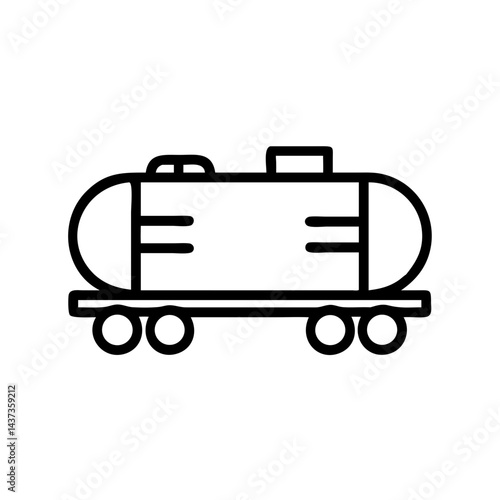 Fuel Tanker Train Transportation Icon Design