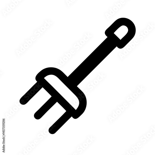 Garden Rake Tool Landscaping Equipment Icon Design