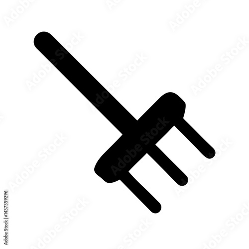 Garden Rake Tool Landscaping Equipment Icon Design