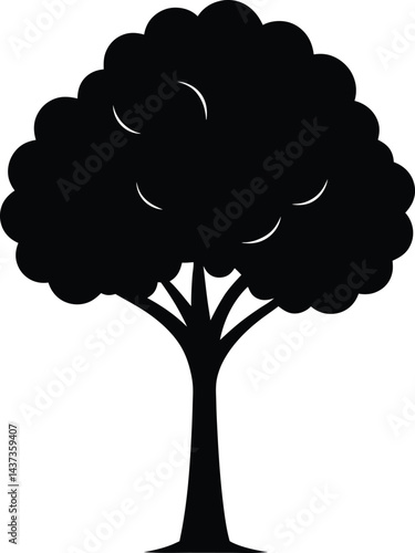Poplar Tree Isolated Silhouette Vector Art Elegant Forest Element with Natural Landscape Design