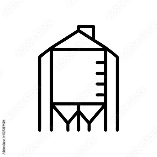 Grain Storage Silo Agriculture Icon Design