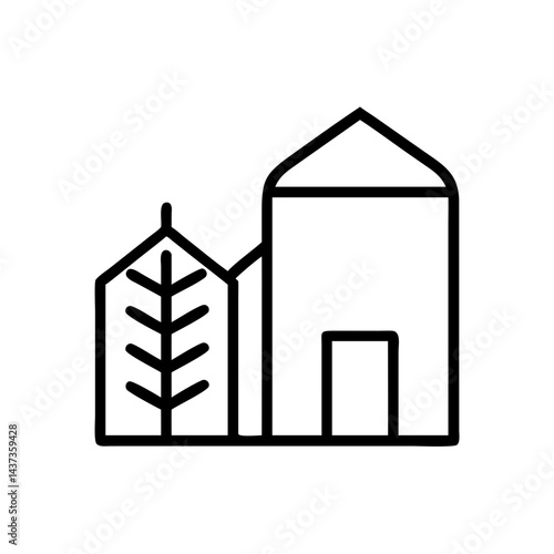 Grain Storage Silo Agriculture Icon Design