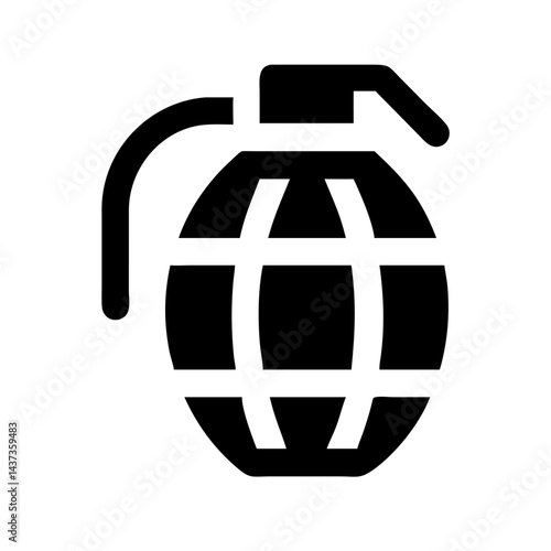 Hand Grenade Explosive Weapon Icon Design