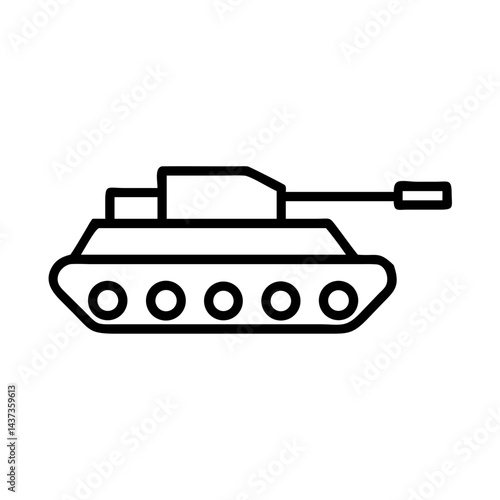 Heavy Battle Tank Military Vehicle Icon Design