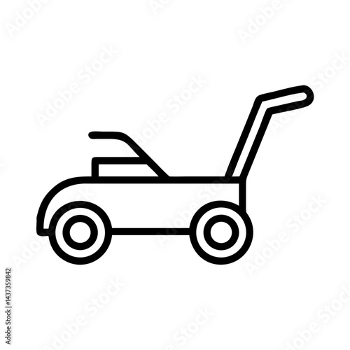 Lawn Mower Cutter Gardening Tool Icon Design