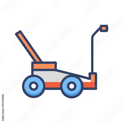 Lawn Mower Cutter Gardening Tool Icon Design