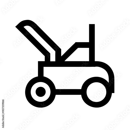 Lawn Mower Cutter Gardening Tool Icon Design