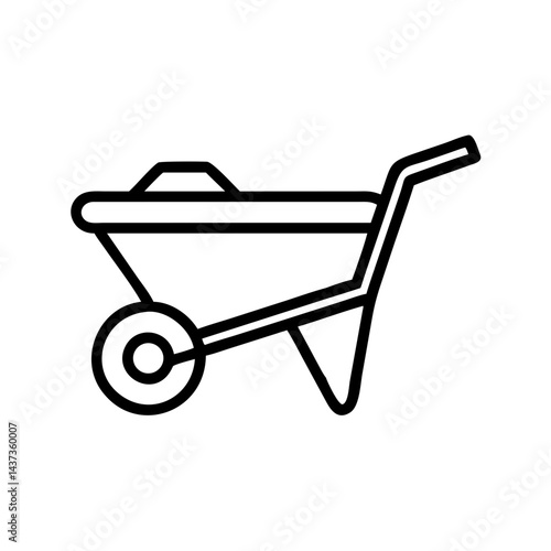 Manual Wheelbarrow Garden Cart Icon Design