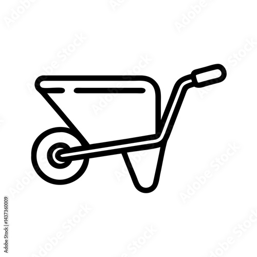 Manual Wheelbarrow Garden Cart Icon Design
