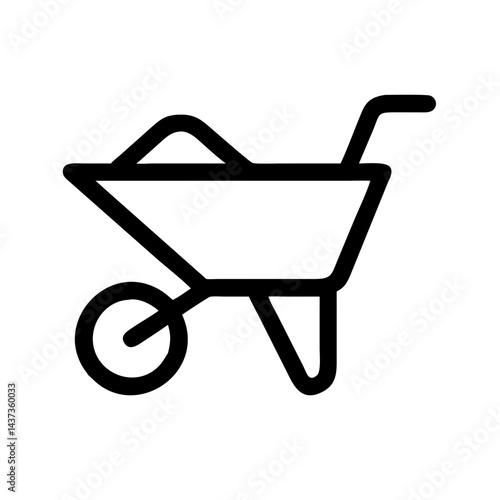 Manual Wheelbarrow Garden Cart Icon Design