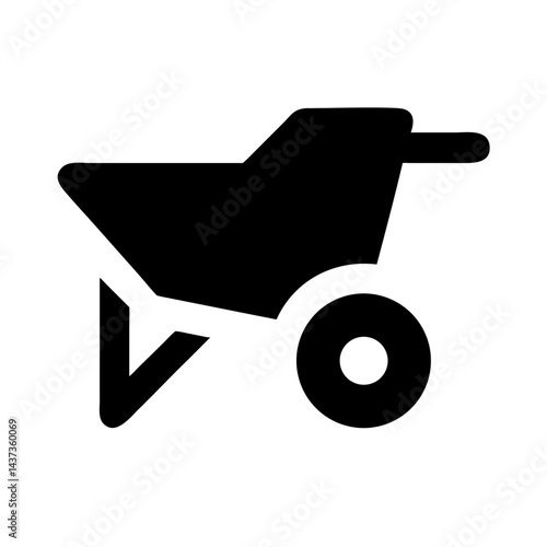 Manual Wheelbarrow Garden Cart Icon Design