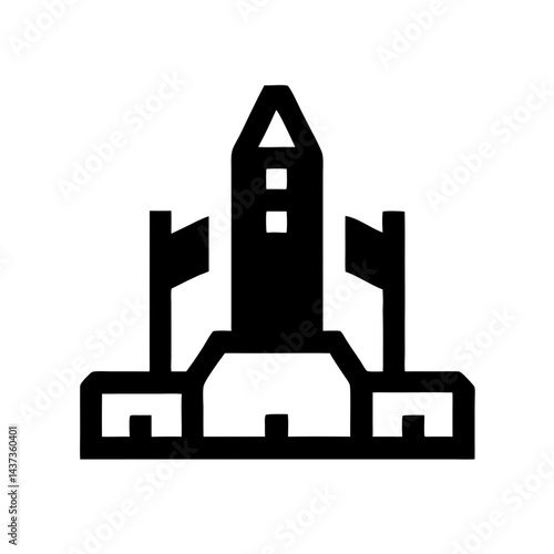 Missile Launch Site Facility Icon Design