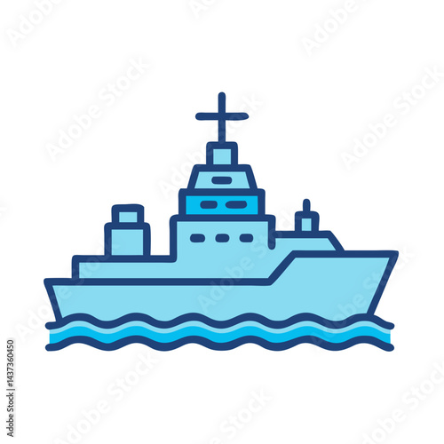 Naval Warship Vessel Military Icon Design