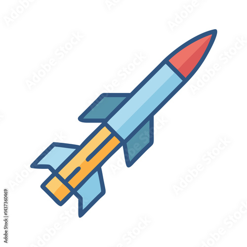 Missile Weapon Launch System Icon Design
