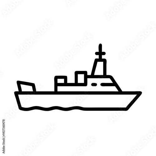 Naval Warship Vessel Military Icon Design
