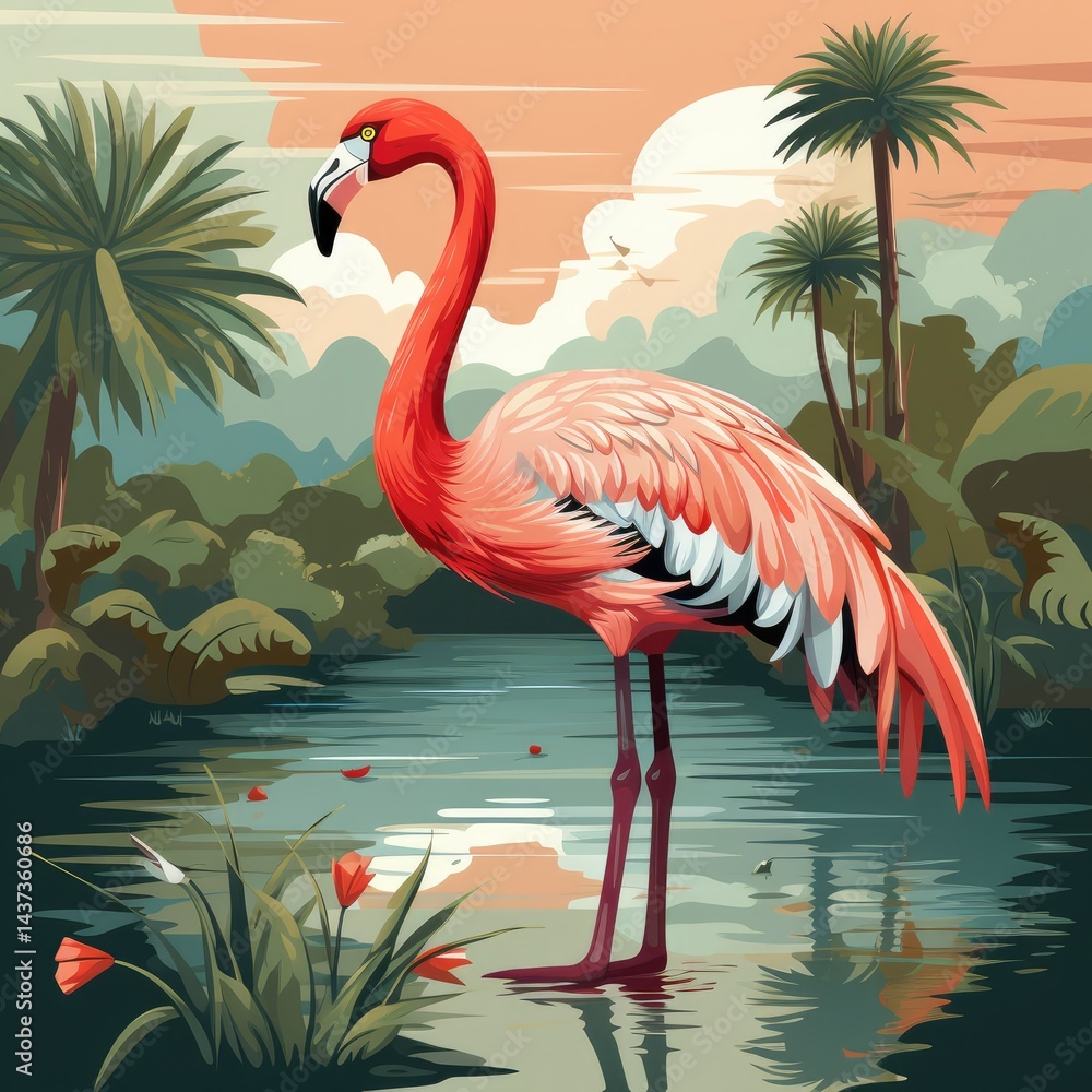 Fototapeta premium flamingo in the water