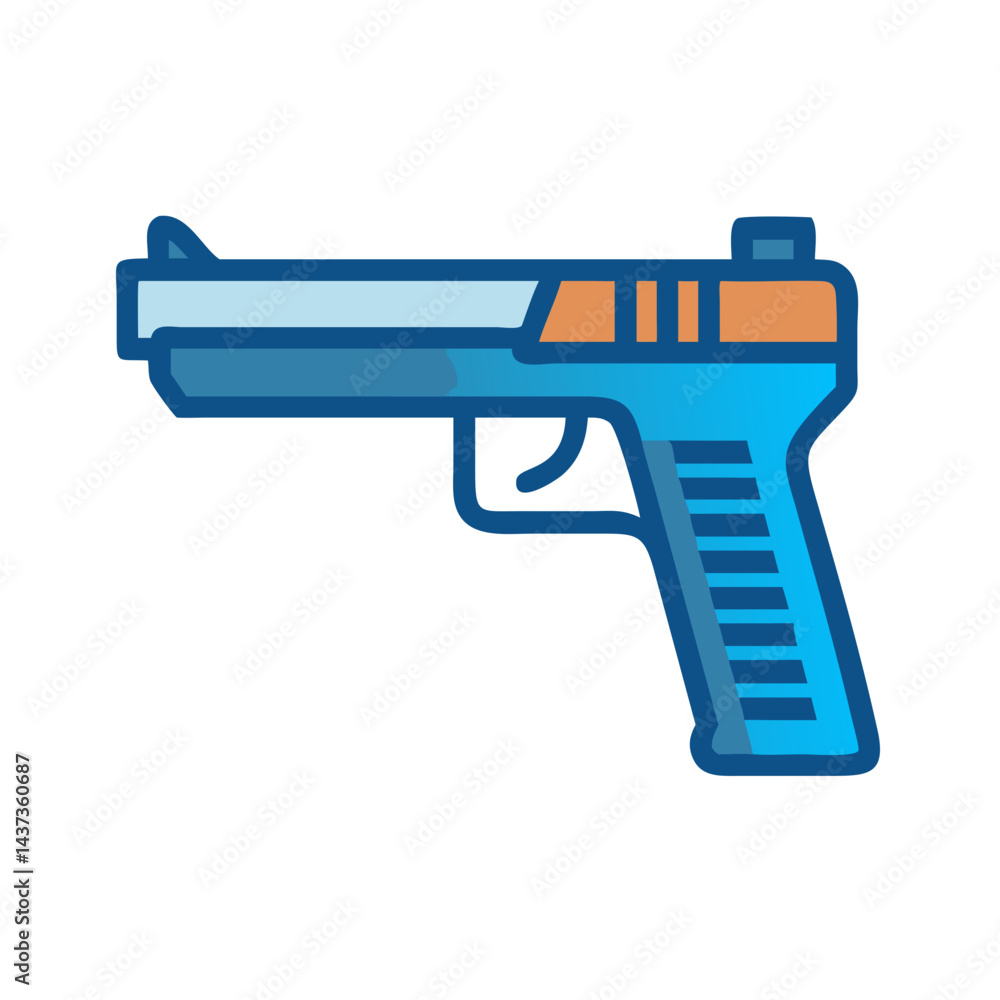 Obraz premium Pistol Sidearm Weapon Firearm Icon Design