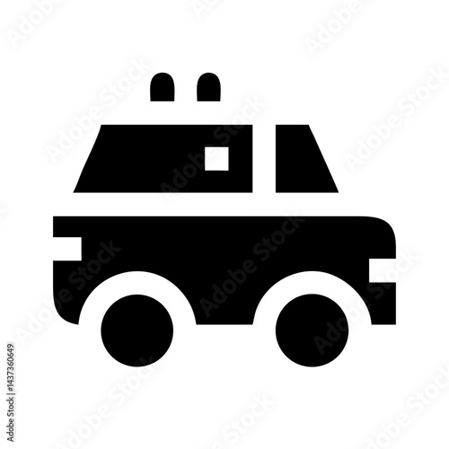 Patrol Vehicle Truck Transport Icon Design