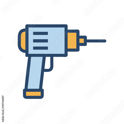 Power Drill Equipment Tool Icon Design