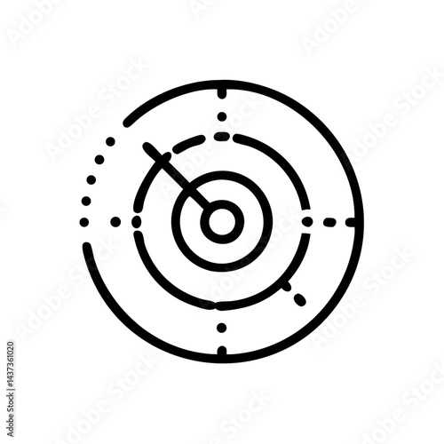 Radar Scanning Circle Detection Icon Design