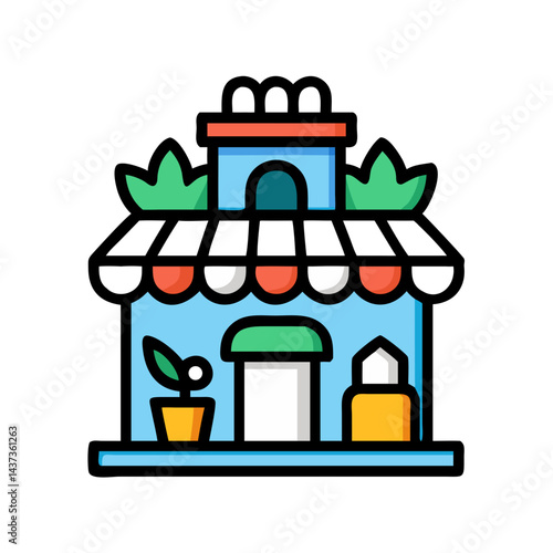 Rural Grocery Store Market Icon Design
