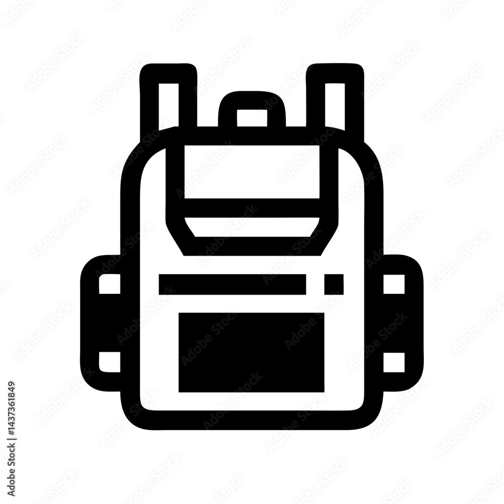 Fototapeta premium Tactical Backpack Gear Equipment Icon Design
