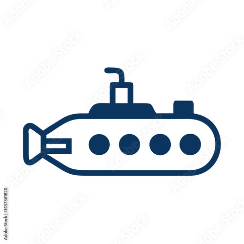 Submarine Underwater Vehicle Transport Icon Design