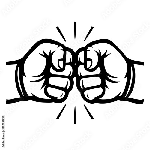 Fist bump icon. Vector illustration of two fists.