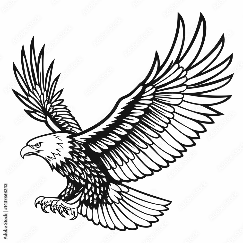 Obraz premium Powerful Eagle Tattoo Vector Design