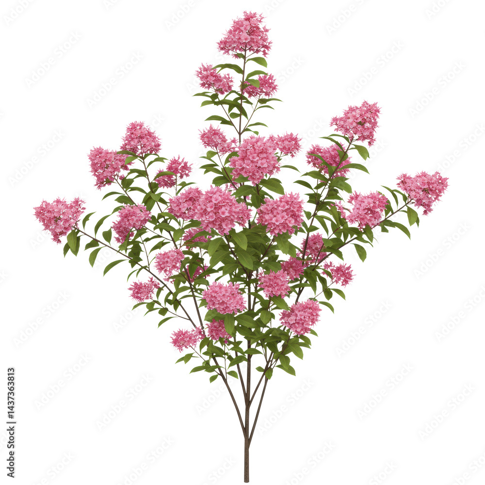Pink flower, green leaf, blooming branch, isolated, spring, nature, cheerful
