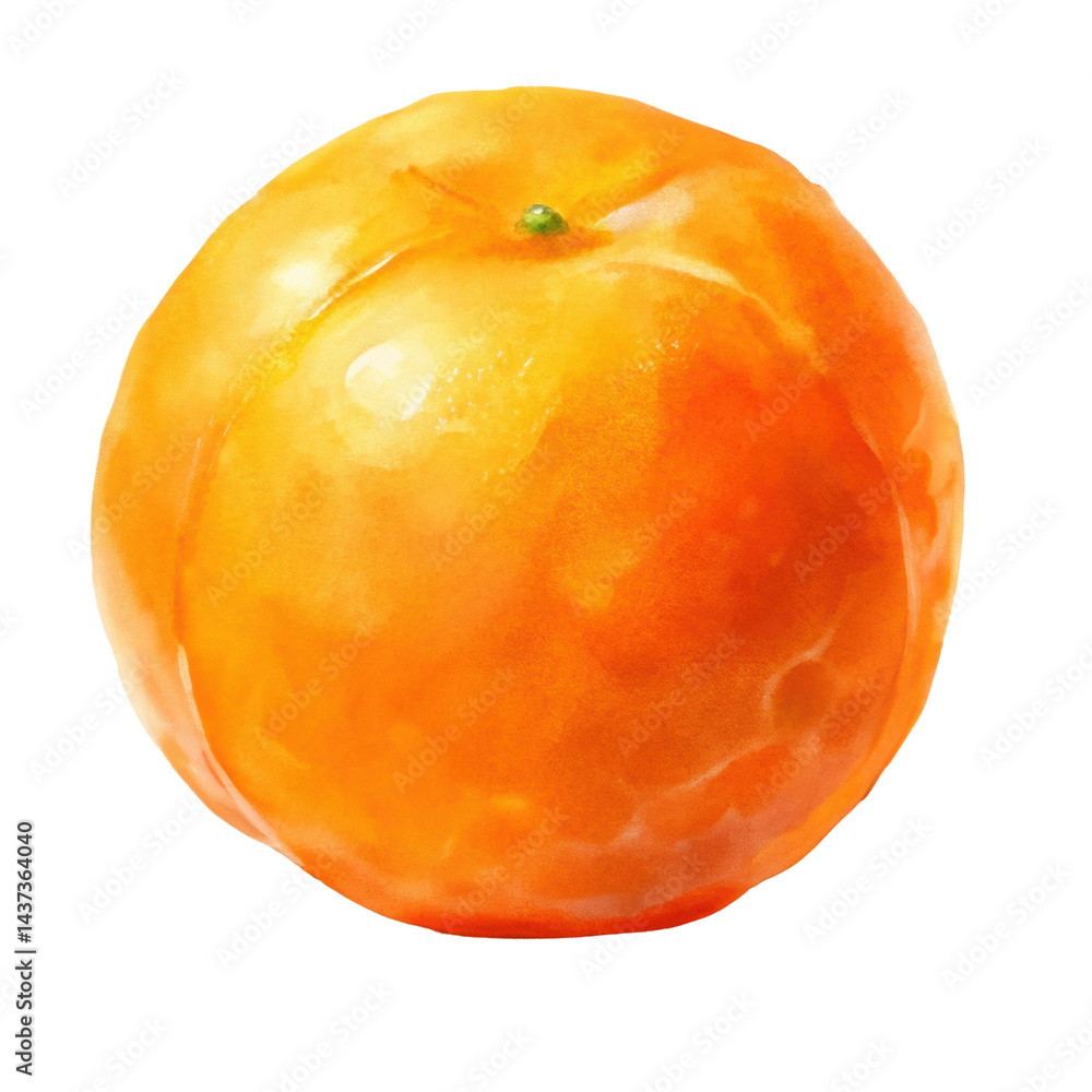 Orange fruit citrus juicy fresh watercolor isolated healthy vibrant food