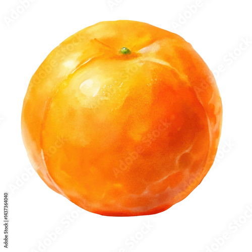 Obraz na płótnie Orange fruit citrus juicy fresh watercolor isolated healthy vibrant food w salonie