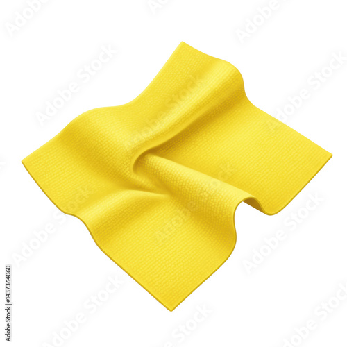 Obraz na płótnie Yellow cleaning cloth soft texture fabric isolated household bright clean wavy w salonie