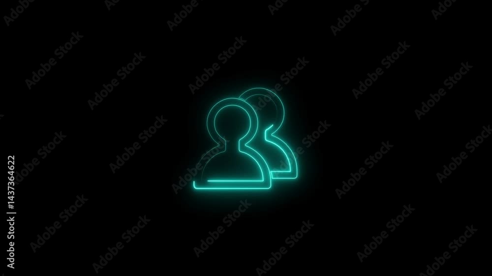 neon user icon animation.a design element commonly used in user interfaces and social media to represent users or profiles. neon user icon animation.a design element commonly used in user interfaces and social media to represent users or profiles.