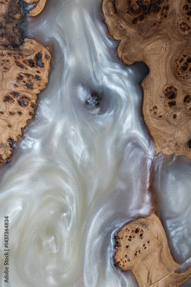 closeup of white epoxy reiain background