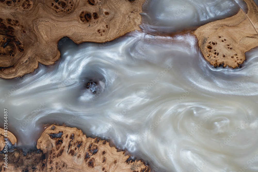closeup of white epoxy reiain background