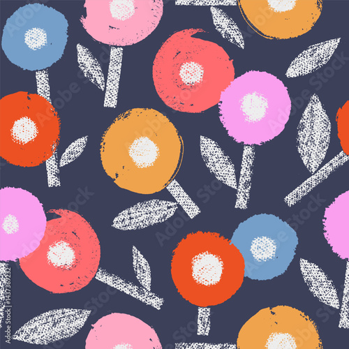 Silhouette flowers. Floral stylized composition.