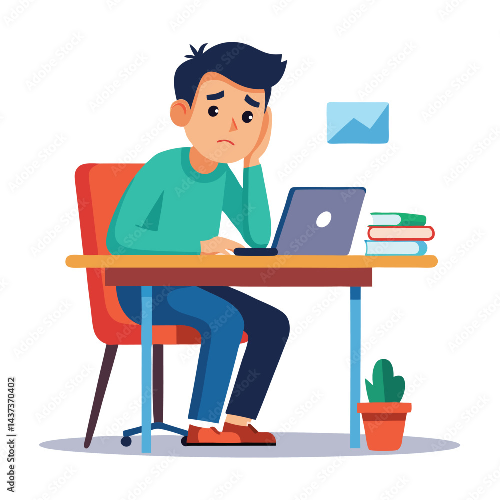 Stressed, tired and overworked male entrepreneur with debt issues at home. Young frustrated caucasian man unhappy about an email on his laptop and feeling sad, depressed and anxious in his house Stressed, tired and overworked male entrepreneur with debt issues at home. Young frustrated caucasian man unhappy about an email on his laptop and feeling sad, depressed and anxious in his house