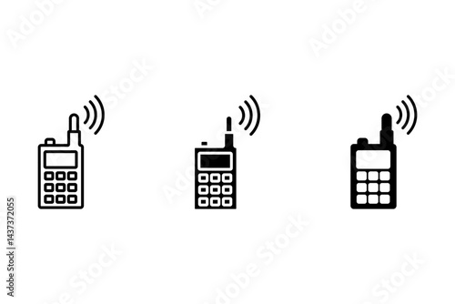 walkie talkie icon in black flat glyph, filled style isolated on white background