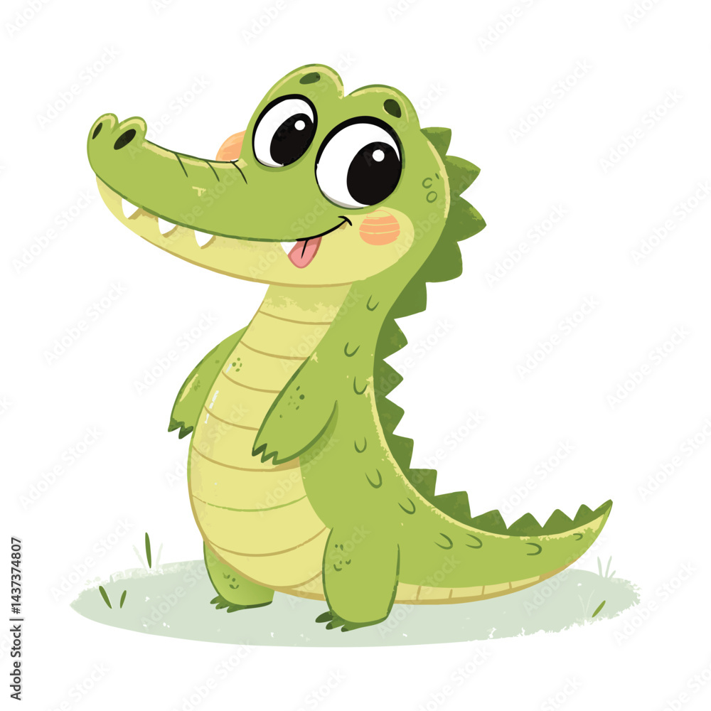 Fototapeta premium a cute cartoon crocodile illustration