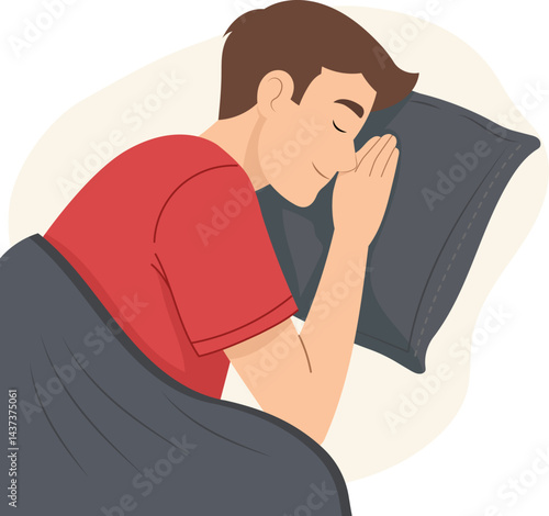 illustration of a Peaceful Sleep A Man's Serene Slumber Illustration