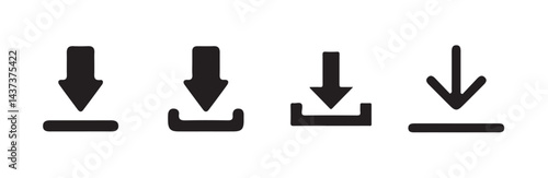 Download and upload icon buttons set. save file icon, import data storage icon button. vector illustration eps 10.