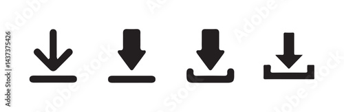 Download and upload icon buttons set. save file icon, import data storage icon button. vector illustration eps 10.