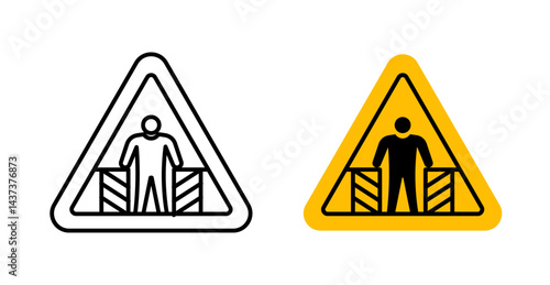 Risk of crushing warning signs and symbol vector design
