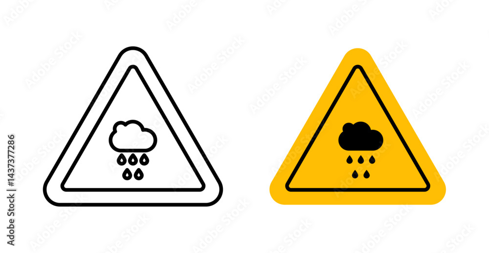 Rain warning signs and symbol vector design Rain warning signs and symbol vector design
