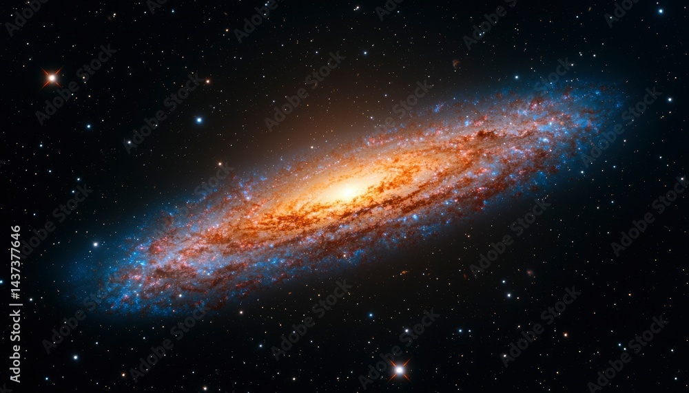 Fototapeta premium Spiral galaxy in deep space (2)